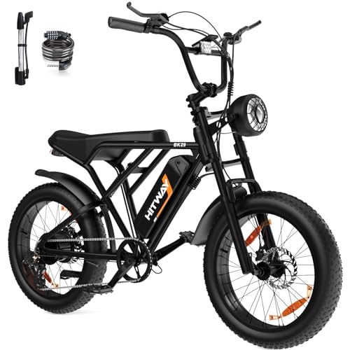 HITWAY Electric Bicycle, 20 * 4.0 inch Off-Road EBIKE for Adults with 250W Motor and 48V 15Ah/2 * 48V13Ah Battery, 7 Speed Snow Bike range 45-150 km