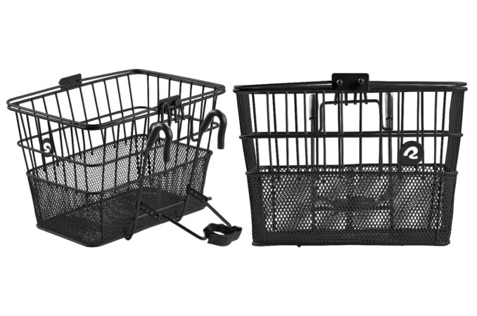 apollo steel bike basket backview