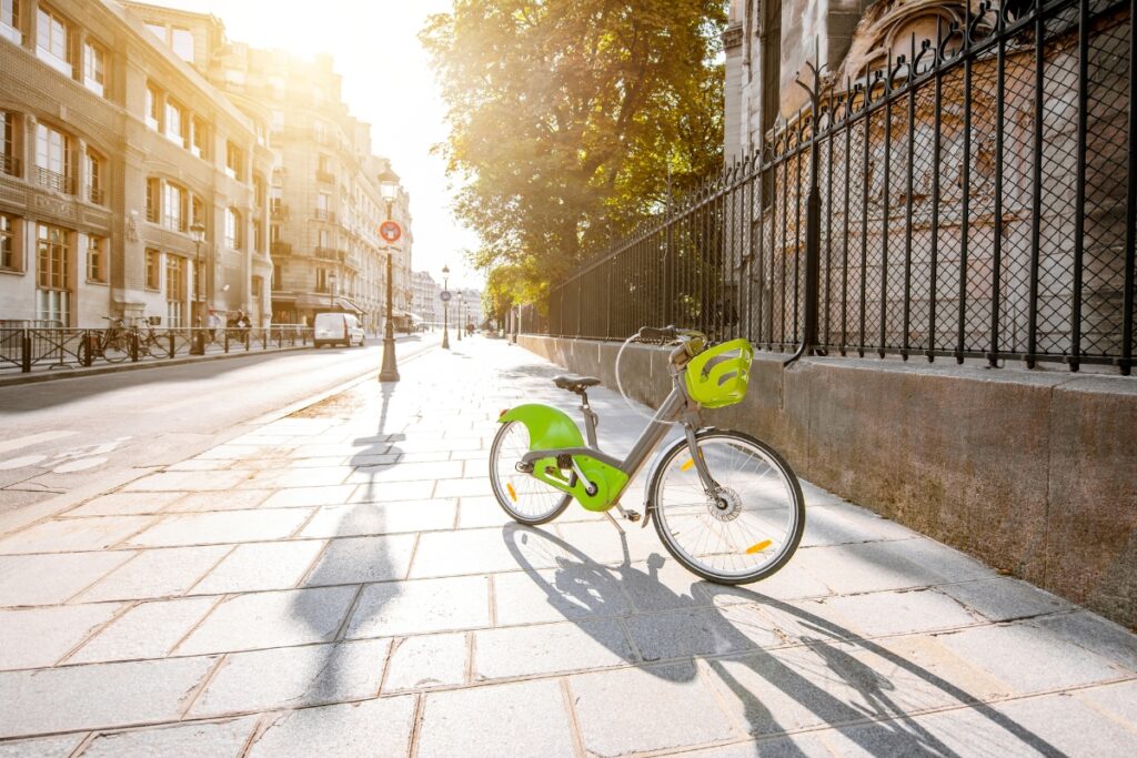 A bicycle in a street