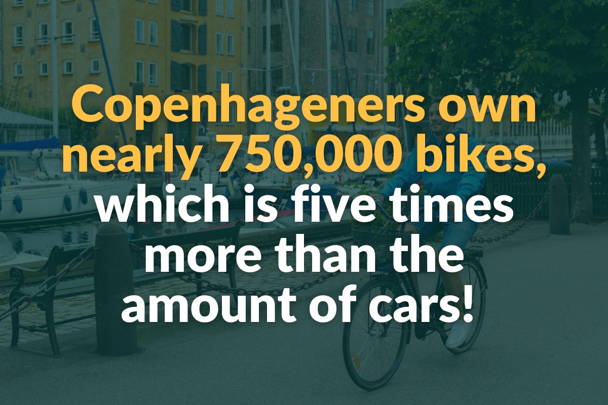 copenhageners own nearly 750,000 bikes which is five times more than the amount of cars