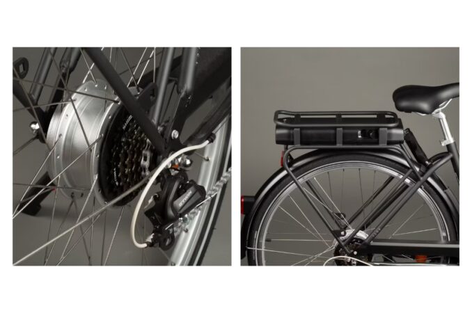 Elops 120E electric city bike motor and battery
