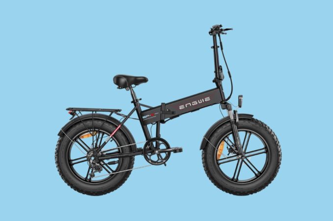 Engwe EP-2 Pro Fat folding e-bike in blue background