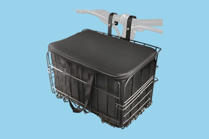 himiway folding bike front basket with liner