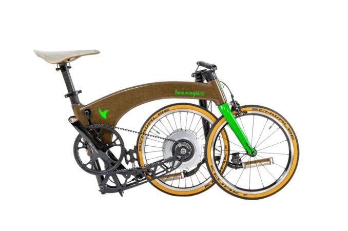 hummingbird flax e-bike folded