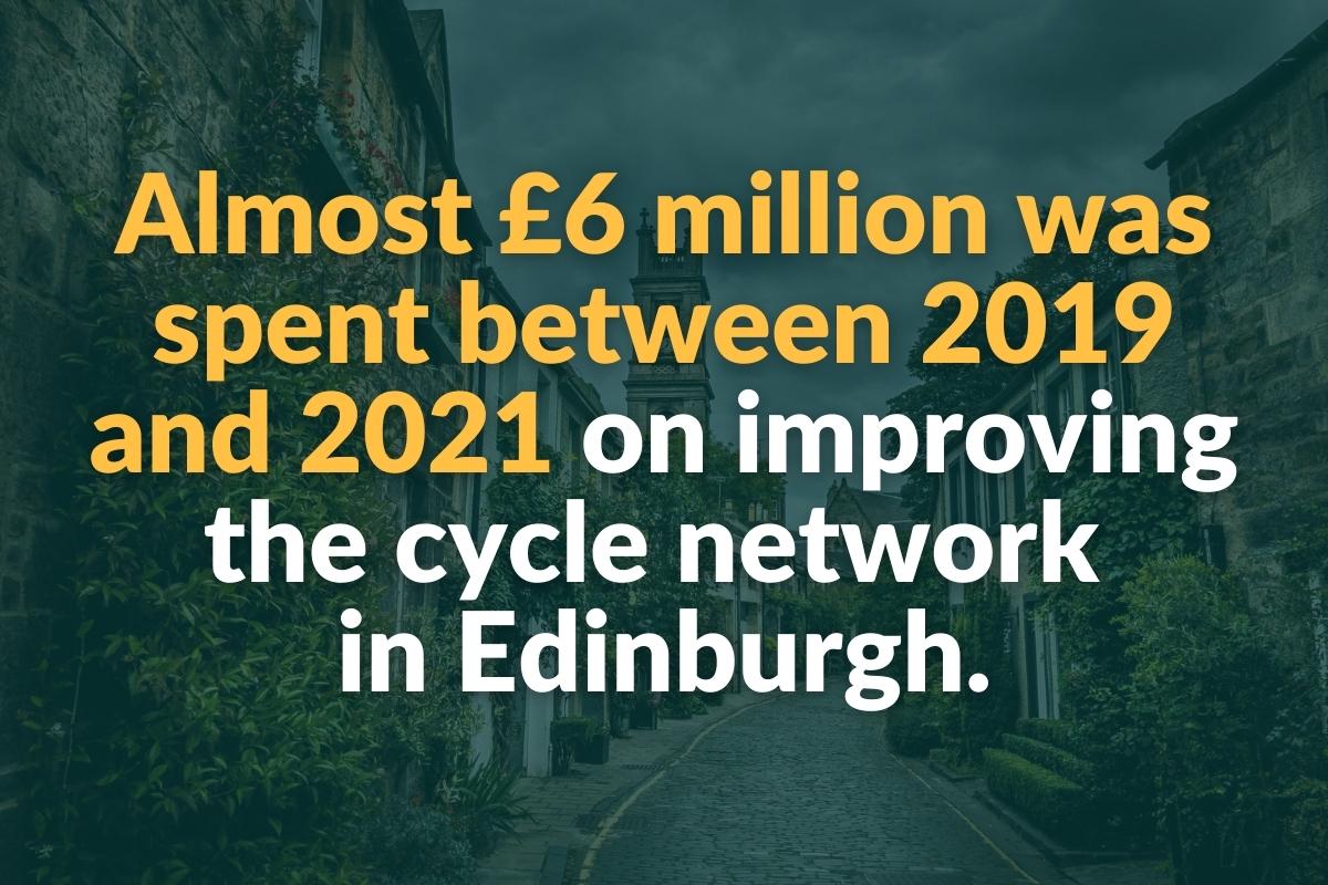 almost 6 million was spent between 2019 and 2021 on improving the cycle network in edinburgh