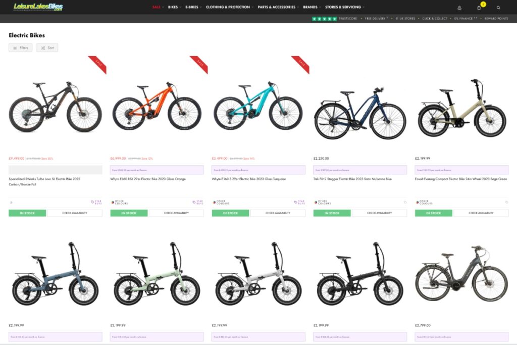 Leisure Lakes Bikes electric bikes page