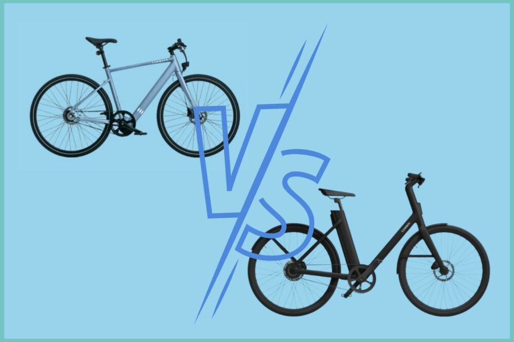 Graphic showing a tenways and a cowboy bike with a vs icon.